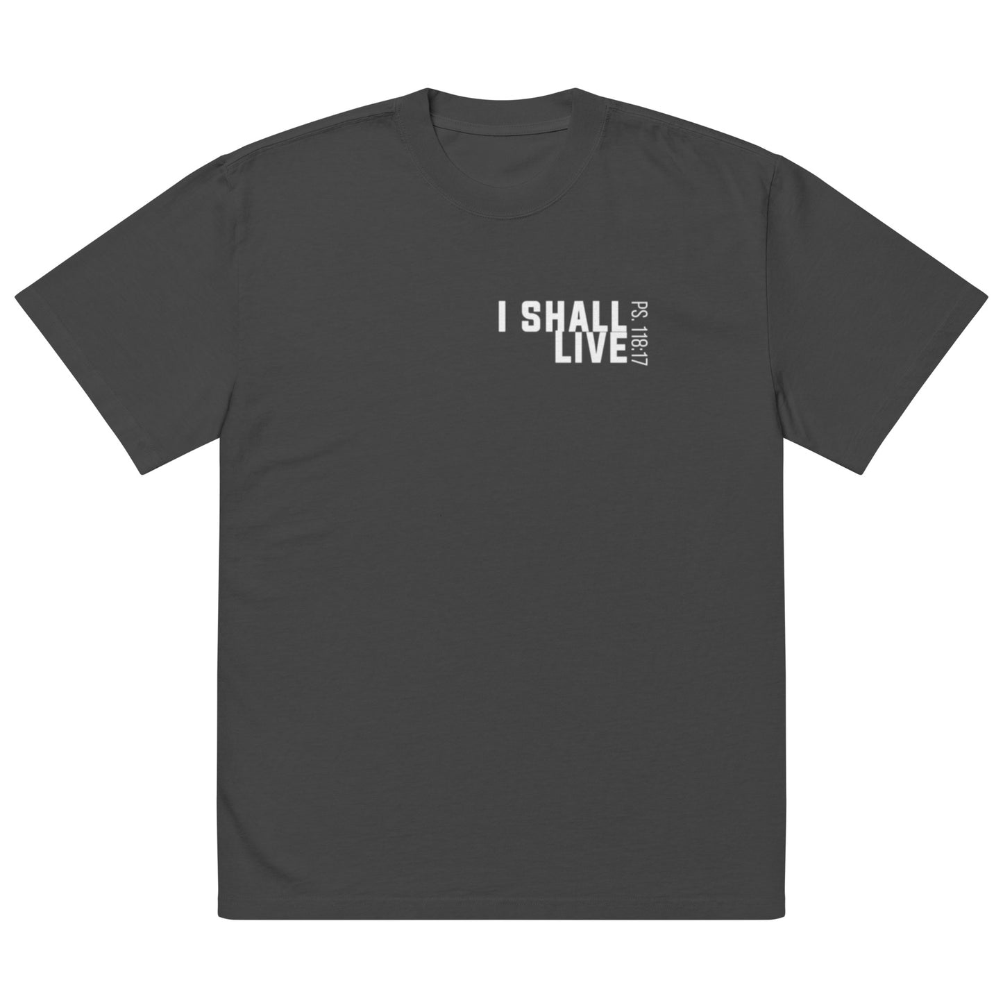 I Shall Live Oversized faded t-shirt black