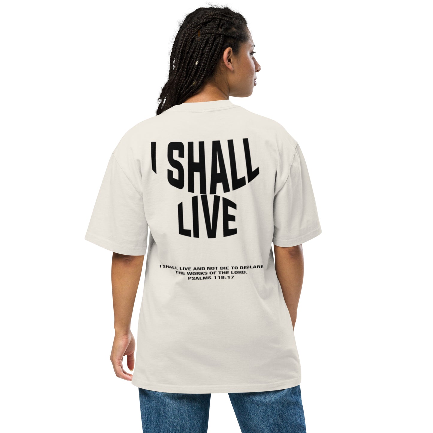 I shall live Oversized faded t-shirt